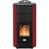 STUFE A PELLET ITALIA Manhattan 24 KW - Stufa a Pellet Idro per Riscaldamento e Acqua Calda Efficienza 92% Scalda 180m² Autonomia 22H Programmabile 5 Velocità e Potenze Garanzia 24 Mesi Rosso