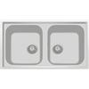 PLADOS Lavello composito Plados PL0862 due vasche + tagliere legno (Bianco Polare)