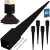 KOTARBAU® 4 supporti per pali da inserire, 71 x 71 x 750 mm, in acciaio zincato verniciato a polvere, manicotto di ancoraggio a terra per recinzioni da giardino