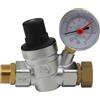 OemClima DN15 DN20 Valvola riduttore di pressione acqua valvola cromata regolatore pressione acqua con manometro acqua 1/2 3/4 pollice indicatore (Con connettore DN20)