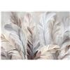 WallArena - Carta da parati fotografica - piume 350x250 cm - Murale fotografico - Per soggiorno e camera da letto - Effetto 3D - con Colla - Boho Beige Bianco