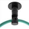 Amarcords - 5 Decentratori a uncino da soffitto per lampade e sospensioni. Gancio hook da soffitto a discesa verticale con regolazione cavo a vista - Decentratore cavo elettrico colore NERO