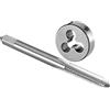 NINHFTDROU Set di maschi e filiere M4 x 0,5 sinistro, maschio for filettatura a macchina M4 x 0,5 e filiera tonda