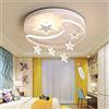 FUMIMID Lampada Da Soffitto A LED Per Bambini Dimmerabile Con Telecomando Plafoniera Star Moon Lampadario Moderna Ragazze Ragazzi Luci Per Interni Camera Da Letto Soggiorno,Bianca,42cm