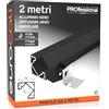 Eurocali Profilo Angolare da 2 metri (2mt) in Alluminio Nero per Strisce LED Copertura Opaca - larghezza max striscia led 12.1mm - 19 x 19