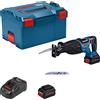 Bosch Professional BITURBO Sega universale a batteria GSA 18V-28 (incl. 2 batterie PROCORE da 5.5 Ah, caricabatteria GAL 1880, in L-BOXX)