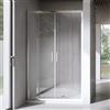 Yellowshop - Porta Doccia Scorrevole Extra 130 cm 2 Ante + 2 Fisse in Vetro Temperato Trasparente 6 mm - Altezza 195 cm - Profili in Alluminio Effetto Acciaio