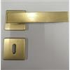 Generico Maniglia per porte interne Quadrata - Serie ANGOLO - Linea Cali' - Prodotto made in Italy - Materiale Alluminio - Rosetta e bocchetta foro chiave 50x50 (Oro Satinato)