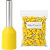 MARKETCONNECT Sez. 25 mmq - Lung. 18/24 mm - 50 pz - Giallo DIN 46228-4 - Unipolare Capicorda