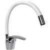 vetrine in rete Vetrineinrete® Miscelatore da lavello canna alta flessibile ricoperta in silicone vari colori rubinetto orientabile da cucina mobile monocomando 69368 (Bianco) G65