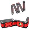 Fishtec Livella a Bolla Flessibile 60 cm - 4 bolle : orizzontale, verticale, obliquo - 5 Bande Magnetiche - Sistema di aggancio - Interamente articolato (ideale fai da te, lavori d'angolo) - Nero e rosso