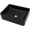 vidaXL Lavandino Rettangolare in Ceramica da Incasso Nero Lavabo Lavello Bagno