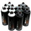 Montana BLACK 400 ml Set di 12 Graffiti Street Art Murale Vernice Spray (Scala di Grigio)