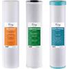 iSpring 1 filtro dell'acqua a 3 stadi da 11,4 x 50,8 cm, confezione di ricambio con sedimenti, blocco di carbonio CTO e cartucce riduttive di ferro e manganese, compatibile con WGB32BM, rimozione