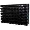 Prosperplast Set 6 pannelli per officina garage con kit di 63 contenitori Inbox misura 3 nero