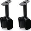HJGarden 2PCS angolo ovale 90 gradi armadio asta armadio tubo di supporto armadio accessori guardaroba appendiabiti angolo flangia sedile, nero