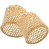 HAMPPLIES 2pezzi Paralume Rustico in Bambù Intrecciato Per Lampade Sospensione Da Coprilampada Decorativo Per Casa Corridoio e Locale