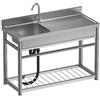KUviez Lavello Indipendente in Acciaio Inox per Ristorante, Vasca Singola Grande per Esterni, Uso Industriale, Bar, Hotel, Garage, Lavanderia