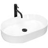 Rea - Lavabo Da Appoggio Nadia 60 Lavandino Bagno 610 X 385 X 120 mm Ceramica (Bianco)