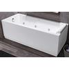 Novellini Calos 2.0 Vasca da Bagno Versione Hydro Idro Laterale 6 Jets 180x80 Altezza 58 cm Reversibile Rettangolare 1 Pannello Frontale 1 Laterale Acrilico Bianco Lucido Colonna Poggiatesta Display