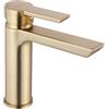Rea - Rubinetto Da Lavabo Argus Gold Brush Low Miscelatore Monocomando Da Bagno In Ottone Rubinetto Regolabile Caldo E Freddo (Oro) 14,5x4,5x16cm