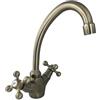 BAGNOCLIC Rubinetto miscelatore maniglie a stella bronzato canna a cigno