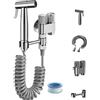 Besttoolifes Kit doccia bidet in acciaio inox, per bidet e WC, con deviatore a 2 vie per la pulizia del WC, bagno per animali domestici, igiene personale (argento B)
