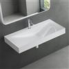 Mai & Mai Lavabo da Appoggio 100x48x10cm, Lavabo Bagno Sospeso Lavandino Bagno Rettangolare Colossum810 da Marmo Fuso