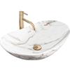 Rea - Lavabo Da Appoggio Royal Shiny Aiax Lavandino Bagno 605 X 360 X 160 mm In Ceramica (Multicolore, Simil Marmo)