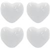 Zorveiio 4 pomelli in ceramica bianca a forma di cuore per cassetti, maniglie a forma di cuore, per camera dei bambini, per porte, armadi, cassetti, credenze