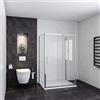 Mato 185 cm Box Doccia a Tre Lati Porta Scorrevole con Due Pareti Laterali 76x100x76 cm Vetro Temperato Trasparente 5 mm Profilo Cromato Lucido