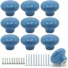 Joyangy Confezione da 10 pomelli in ceramica per armadietti, 32 mm, blu, rotondi, per cassetti e cassettiere, maniglie con viti, per armadi da cucina, armadi, camere dei bambini, mobili per camera da