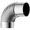 YUETTYY Canna fumaria per stufe, Tubo a gomito a 90°, Tubo a gomito per stufa in acciaio inox, Tubo a gomito resistente al calore per canna fumaria per stufe Ø 50mm-100mm (Ø 90mm)