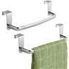 mDesign Set da 2 Porta asciugamani cucina - Porta strofinacci da appendere alle ante dei mobili - Appendi strofinacci senza forare muro per bagno o cucina - Argento