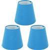 Gsycle Paralume in tessuto di stoffa da 3 pezzi, paralume in tessuto paralumi innovativi E14 Paralume per lampada da tavolo piccolo Paralume per lampada a botte paralumi per lampade per comodino (Blu)