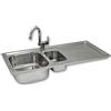 KuKoo Lavandino da Cucina in Acciaio Inossidabile con Rubinetto Lavandino Domestico - 105cm x 50cm