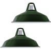 DC VOLTAGE Paralumi Moderni in Metallo Verde per Lampada a Soffitto, Paralumi Facili da Montare, per Lampade a Sospensione Industriali Vintage per Camera da Letto, Cucina, Bagno, Stile Antico (Confezione da 2)