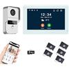 ANJIELO SMART Sistema videocitofonico a 2 fili dell'appartamento 1080P Camera 7 pollici Touch Monitor, kit videocitofono WiFi per la casa, rilevamento del movimento (1 bianco Campanello + 1 bianco Monitor)
