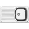 Mabel srl MABEL Lavello Cucina 1 Vasca con Gocciolatoio da Incasso in Acciaio Inox 201 con Finitura Spazzolata Facile da Pulire Profondità Vasca 14 cm - L 86 cm x P 50 cm