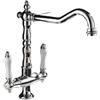STRAFBRG Rubinetto da cucina Rubinetto for cucina Rubinetto retrò in ottone antico con doppia maniglia, rubinetti for lavello da cucina con rotazione a 360 gradi, miscelatore for lavello del bagno da piano Sti