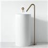 XDSMB Miscelatore Vasca da Bagno Freestanding Maniglia Singola a Scomparsa Rubinetto da Terra per Vasca in Acciaio Inox,Oro Spazzolato