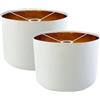 STHomedeco Paralume Tamburo 30x20cm Tessuto Lampada E26 E27 2Bianco | Design doppio strato con esterno in lino naturale e interno dorato riflettente, ideale per soffitto, tavolo e terra.