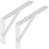 SOTECH Set di 6 staffe per ripiani (250 x 150 x 30 mm, bianco, verniciato a polvere), staffe per impieghi gravosi con traversa di stabilizzazione
