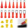 TAPT Kit di Beccuccio Silicone, 14 Pezzi Ugelli in Silicone Riutilizzabile con 6 Base, Beccucci Silicone per Sigillante Adesivo e Pistola per Silicone, Ugelli di Ricambio per Sigillante
