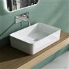 Mai & Mai Lavabo da Appoggio 60x40x15cm, Lavandino Bagno Rettangolare Lavandino da Minerale Fuso Colossum102