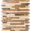 MOSANI Piastrelle a mosaico, traslucide, beige, marrone, con mosaico in vetro e marmo, beige, marrone, MOS86-1302