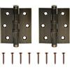 bricoleva.it Kit 2 Cerniere a Libro e Viti di Fissaggio - Cerniera per Ante Armadio, Cucina, Credenza, Comodini e Cassettiere - Montaggio Facile e Veloce - Chiusura Cerniera a Scomparsa - Color Bronzo