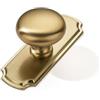 khtumeware Confezione da 10 piastre posteriori da 32 mm per maniglie armadio, pomelli per cassetti in ottone spazzolato, hardware armadio vintage color oro satinato con piastra posteriore