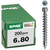 SPAX 1211010600805 - Viti per legno T-Star Plus, a testa cilindrica, filettatura completa, 4CUT, WIROX A3J, 1211750600805, 10 pezzi, 6,0 x 80 mm, 200 pezzi
