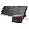 ELECAENTA Generatore Solare con Pannelli Solari LiFePO4 200Wh Centrale Elettrica Portatile con 120W Pannello Fotovoltaico Monocristallino per Campeggio Viaggio Emergenza Off Grid Backup